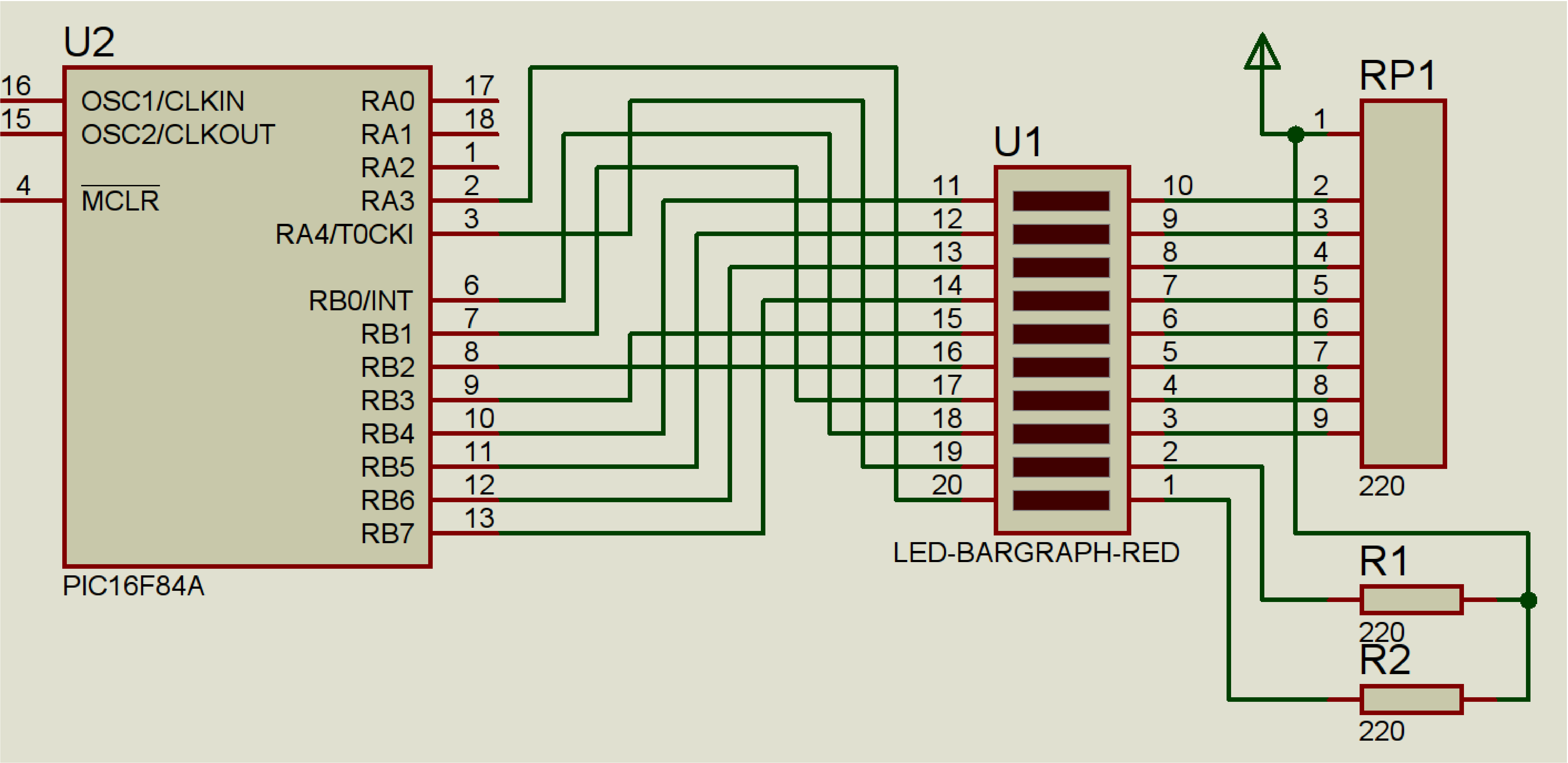 Circuit amb barra de LEDs